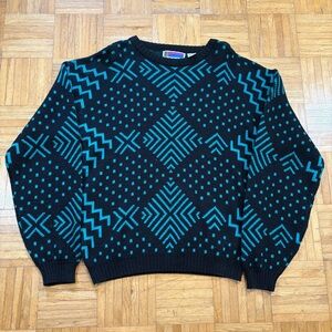 Vintage Sweater Graphix Abstract Pattern Crewneck Sweater